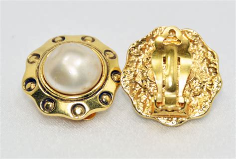 replica chanel clip on earrings|faux chanel clip on earrings.